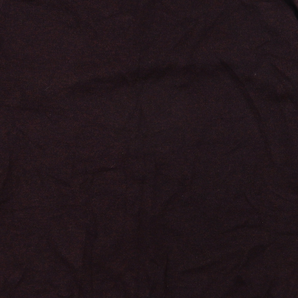 Blue Harbour Mens Purple V-Neck  Wool Pullover Jumper Size L