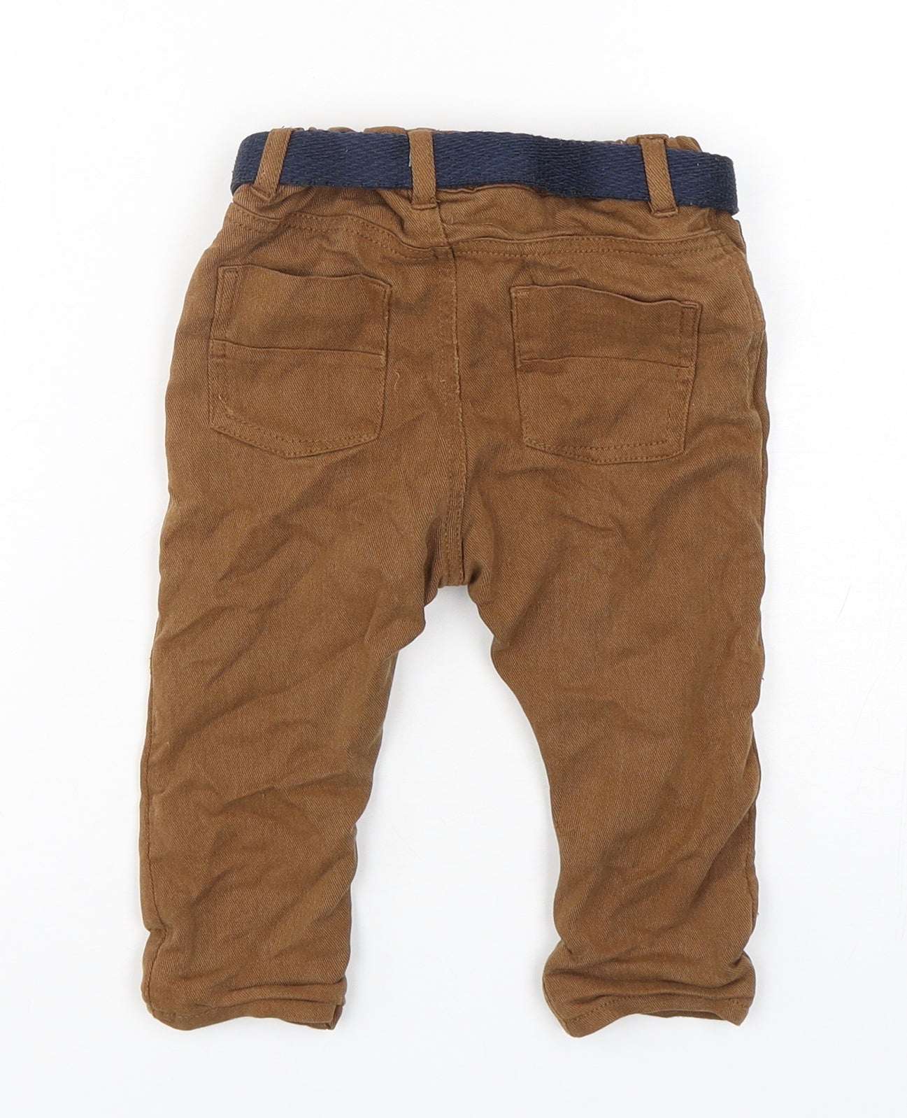 H&M Boys Brown  Cotton Capri Jeans Size 12-18 Months   - distressed