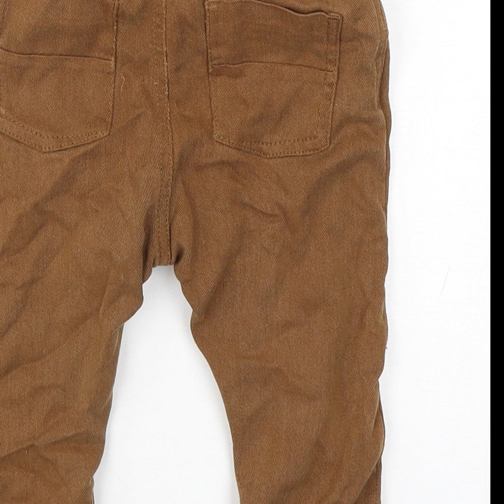 H&M Boys Brown  Cotton Capri Jeans Size 12-18 Months   - distressed