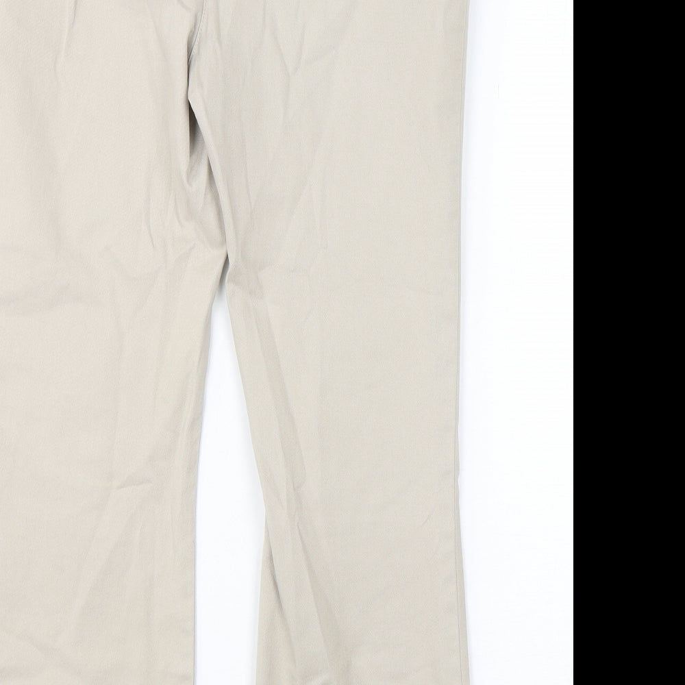 Per Una  Womens Beige  Cotton Chino Trousers Size 12 L28 in Regular
