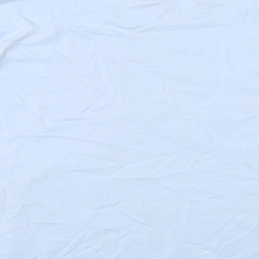 New Look Womens Blue  Cotton Basic T-Shirt Size 16 Round Neck