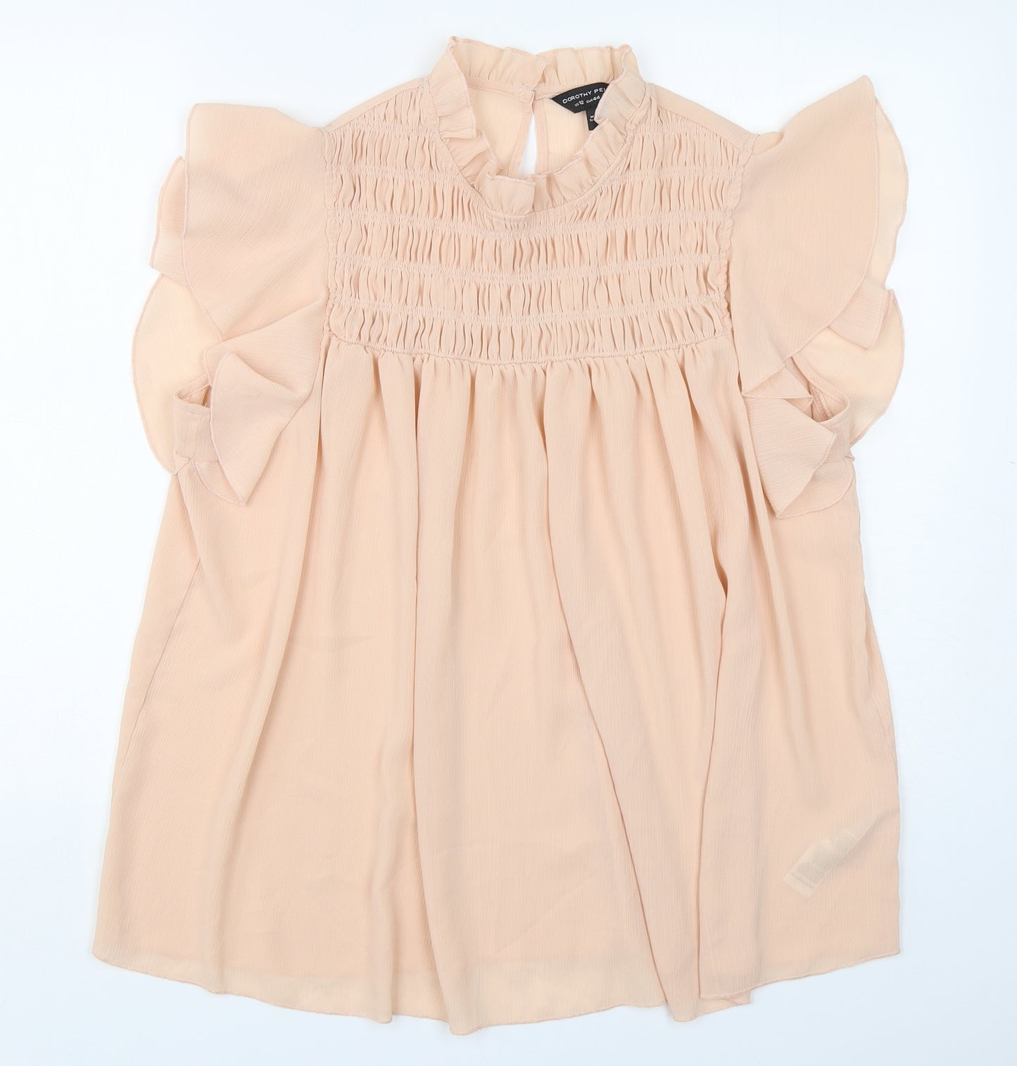 Dorothy Perkins Womens Pink  Polyester Basic Blouse Size 16 High Neck