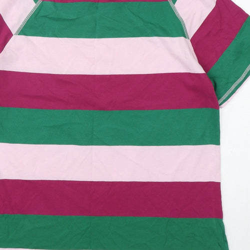 NEXT Womens Multicoloured Striped Cotton Basic T-Shirt Size 16 Round Neck