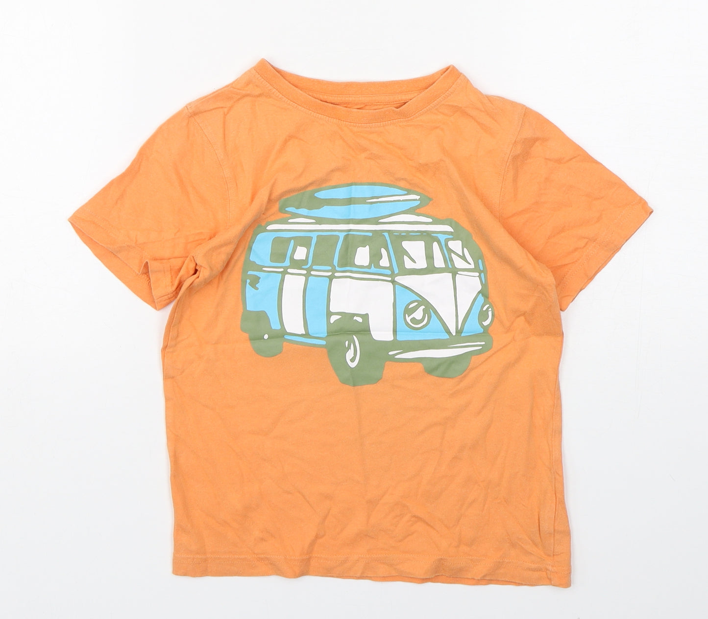 Mothercare Boys Pink  Cotton Basic T-Shirt Size 7-8 Years Round Neck Pullover - Camper Van