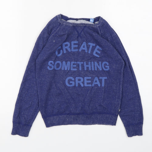 Okaidi Boys Blue  Cotton Pullover Sweatshirt Size 6 Years  Pullover