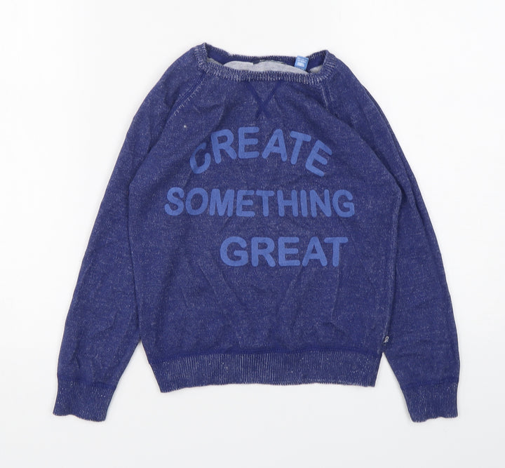 Okaidi Boys Blue Cotton Pullover Sweatshirt Size 6 Years Pullover