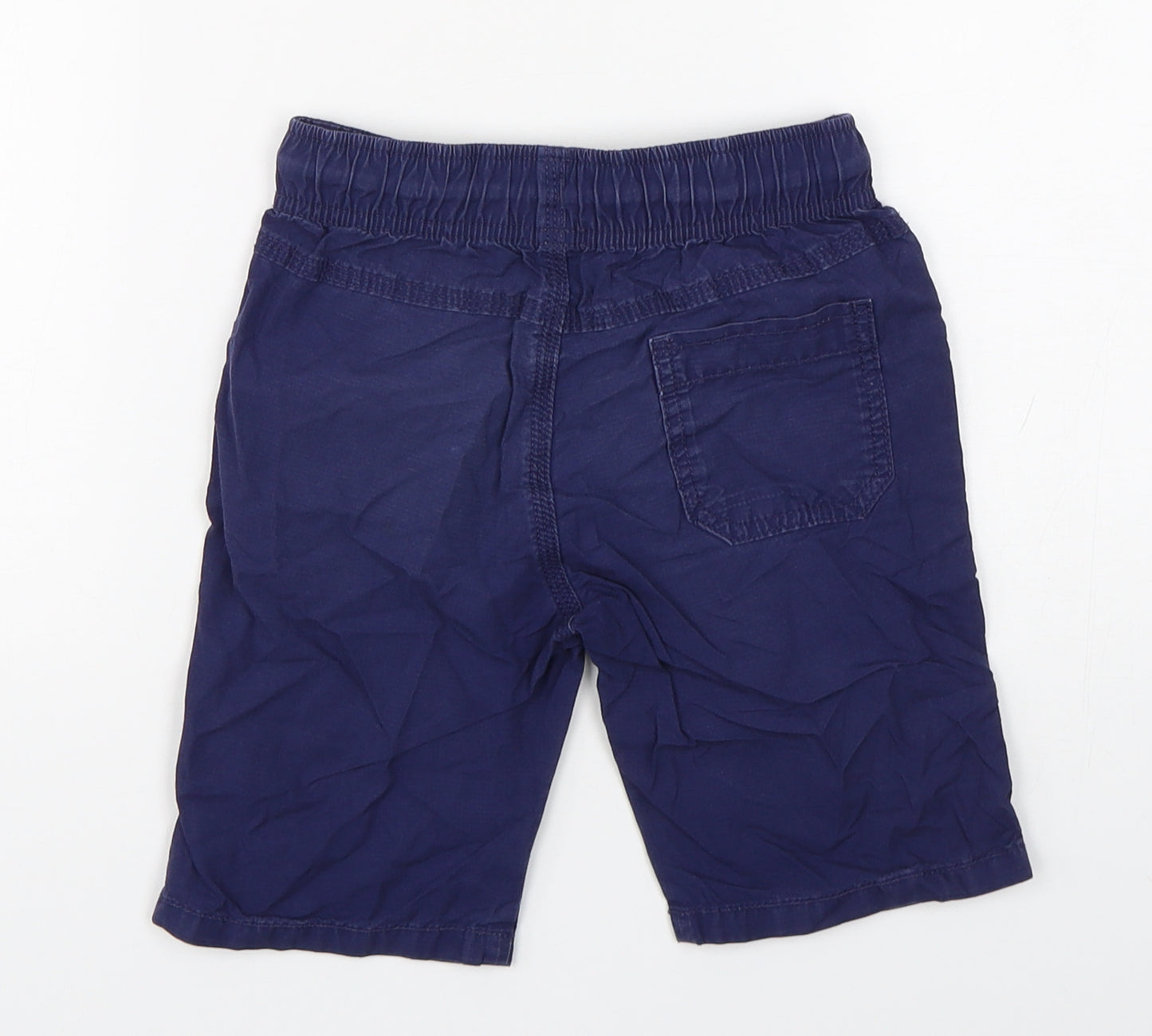 Marks and Spencer Boys Blue  Cotton Bermuda Shorts Size 5-6 Years  Regular Drawstring