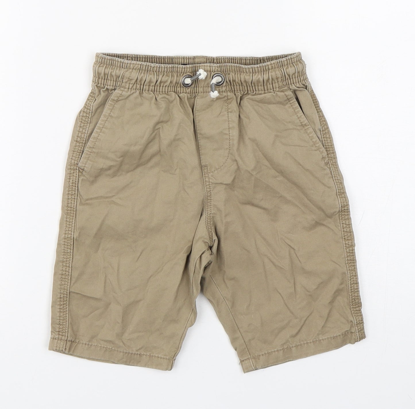NEXT Boys Beige  Cotton Chino Shorts Size 6 Years  Regular Drawstring