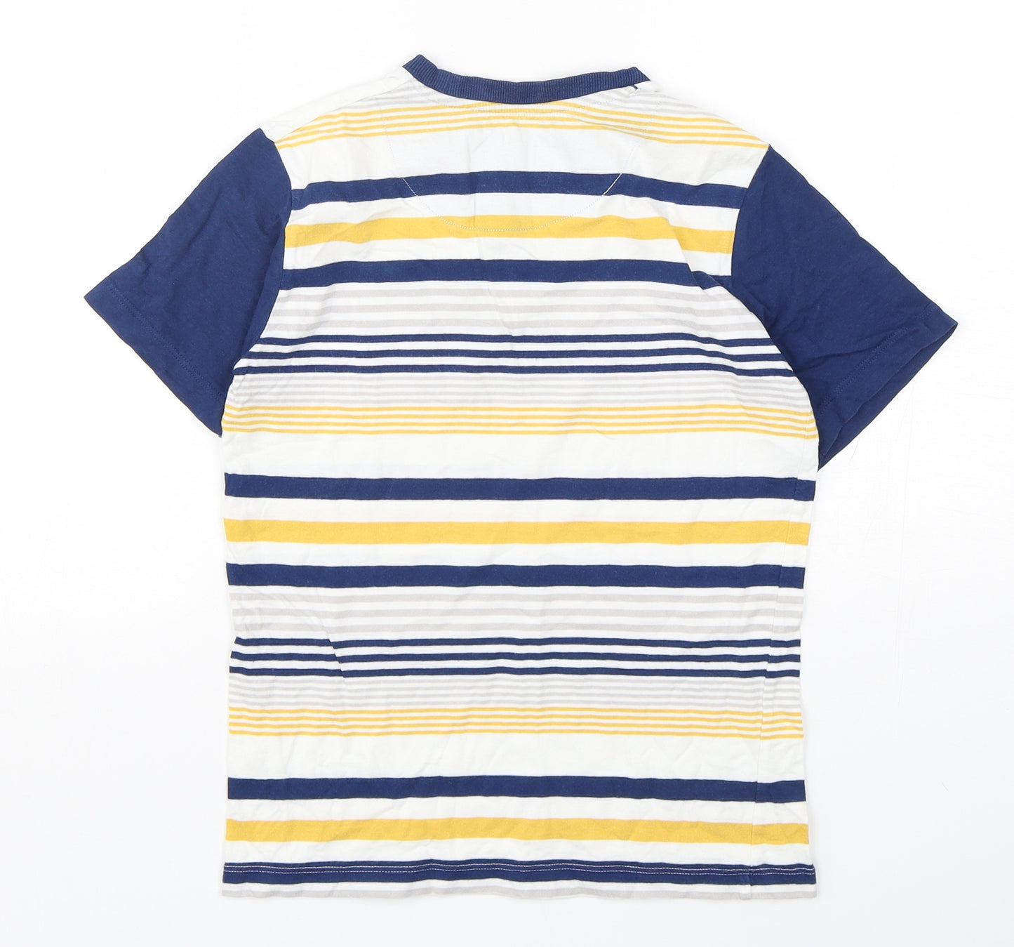 Matalan Boys Multicoloured Striped Cotton Basic T-Shirt Size 8-9 Years Round Neck Pullover