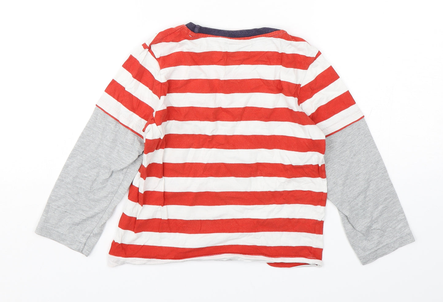BHS Boys Multicoloured Spotted Cotton Basic T-Shirt Size 7 Years Round Neck Pullover - Cat in the Hat