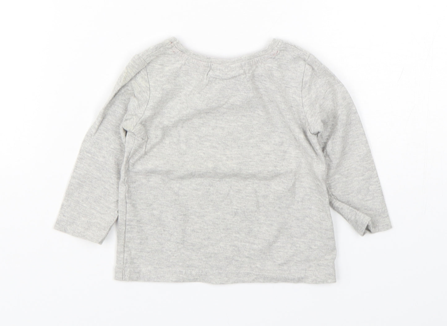 NEXT Boys Grey  Cotton Basic T-Shirt Size 3-6 Months Round Neck Pullover - Christmas