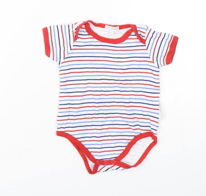 Nursery Time Boys Multicoloured Striped Cotton Babygrow One-Piece Size 0-3 Months Snap