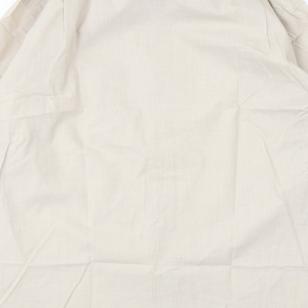 Thomas Nash Mens Beige  Cotton  Dress Shirt Size 16.5 Collared Button