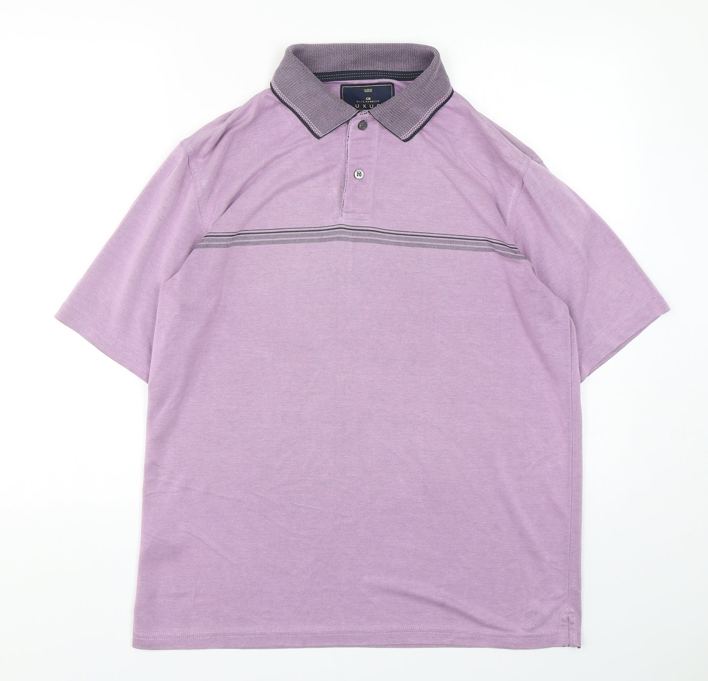 Blue Harbour Mens Purple  Modal  Polo Size M Collared Pullover