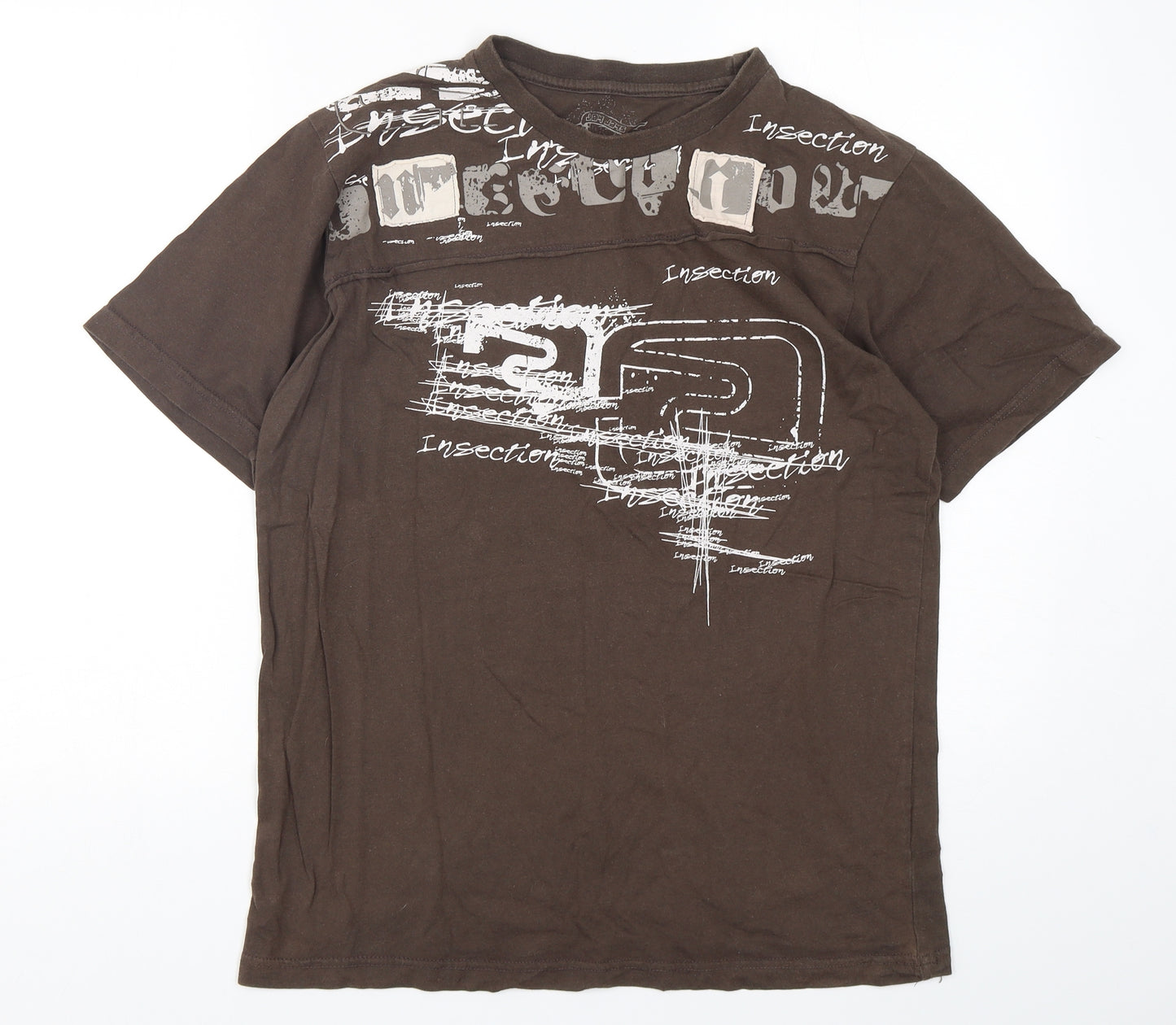 Jay Days  Mens Brown  Cotton  T-Shirt Size M Round Neck