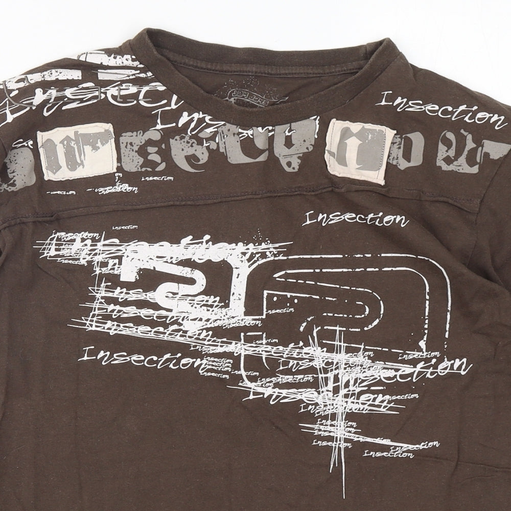 Jay Days  Mens Brown  Cotton  T-Shirt Size M Round Neck