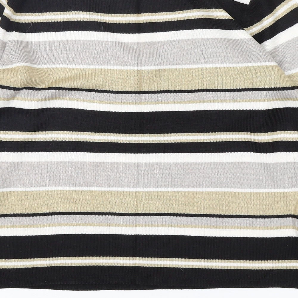 Matalan Womens Multicoloured Collared Striped Acrylic Pullover Jumper Size 10