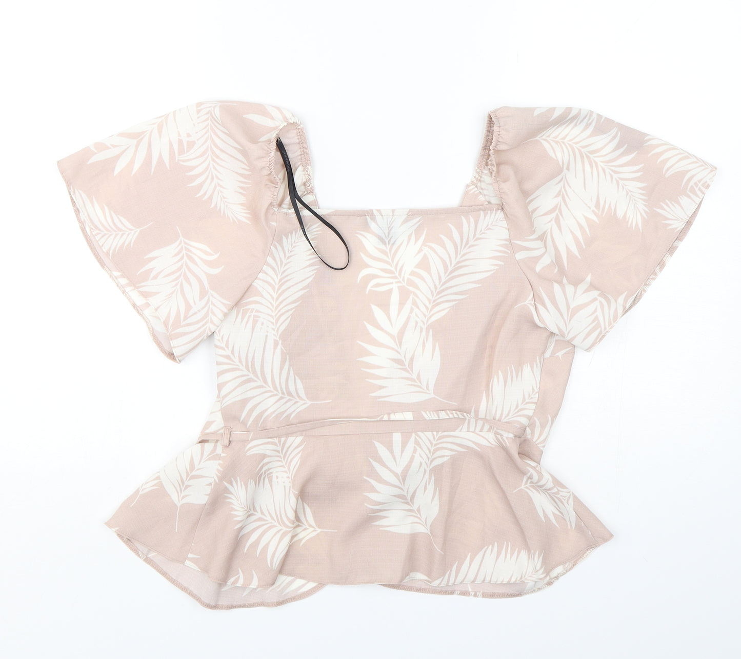 Primark Womens Pink Floral Polyester Wrap Blouse Size 8 V-Neck