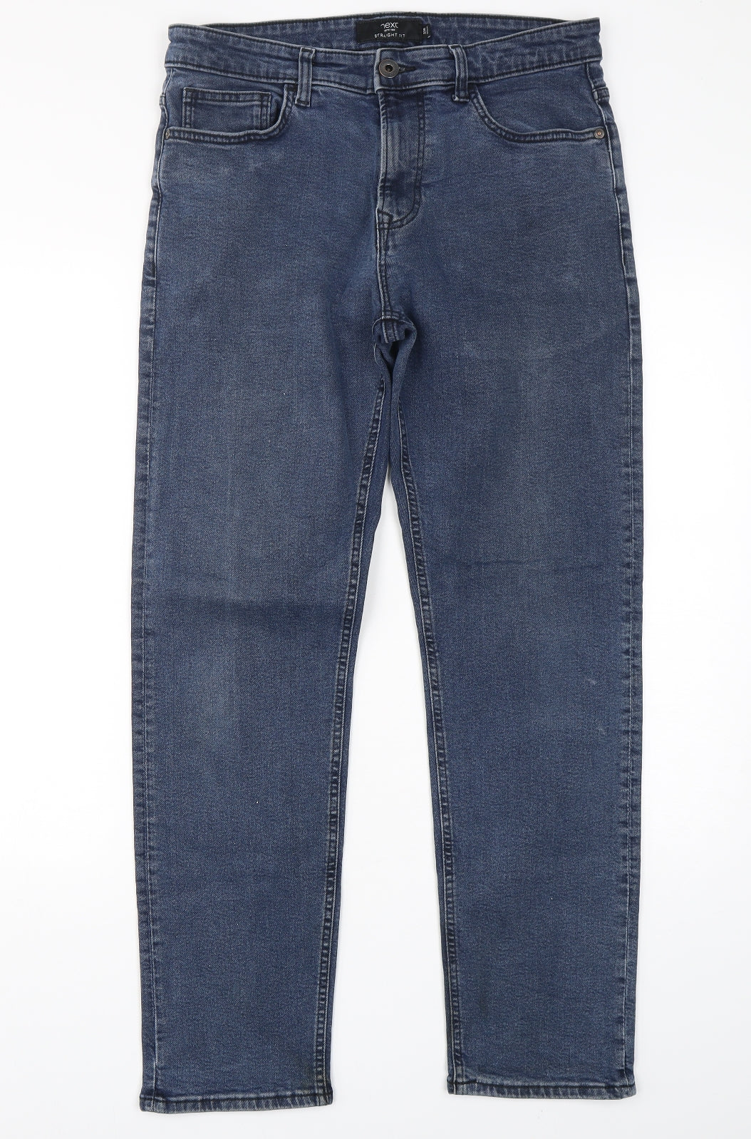 NEXT Mens Blue  Cotton Straight Jeans Size 32 L30 in Regular
