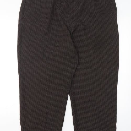 BHS Womens Brown Check Polyester Trousers  Size 20 L28 in Regular