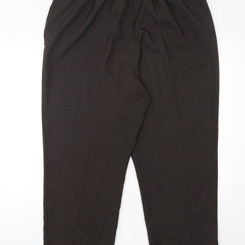 BHS Womens Brown Check Polyester Trousers  Size 20 L28 in Regular