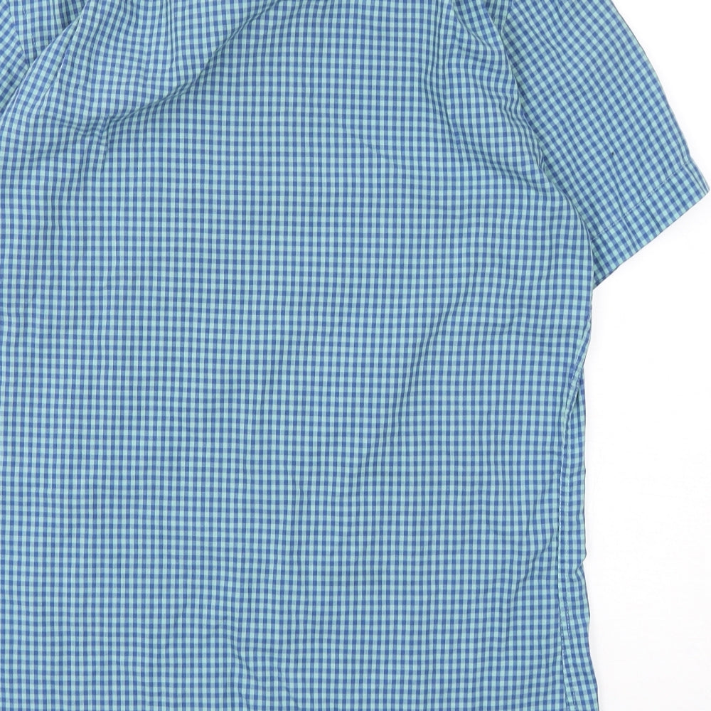 Cedar Wood State Mens Multicoloured Check Cotton  Button-Up Size 15 Collared Button