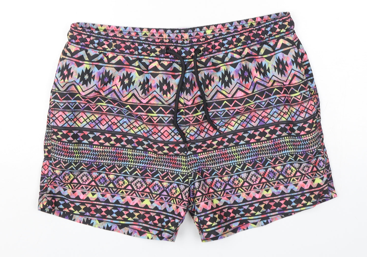 Cedar Wood State Mens Multicoloured Geometric Polyester Bermuda Shorts Size M L6 in Regular  - Swim Shorts