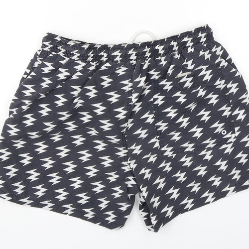 brave Soul  Mens Grey Geometric Polyester Bermuda Shorts Size M  Regular  - Swim Shorts