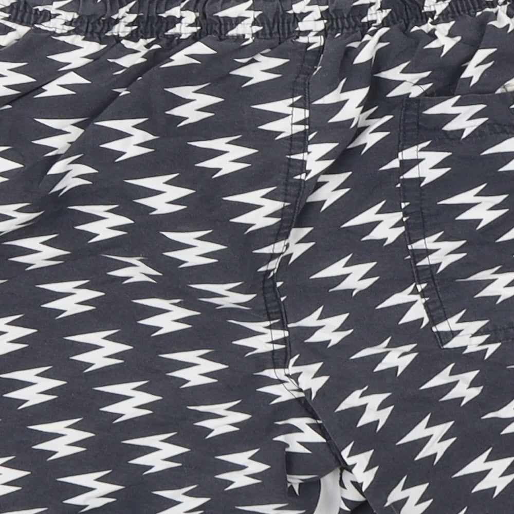 brave Soul  Mens Grey Geometric Polyester Bermuda Shorts Size M  Regular  - Swim Shorts