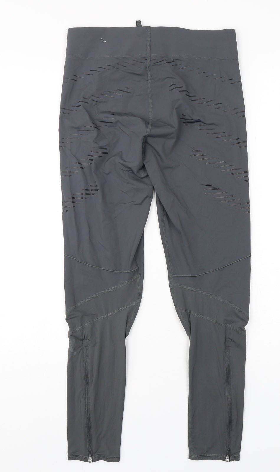 adidas Womens Grey  Polyamide Compression Leggings Size 8 L27 in Regular