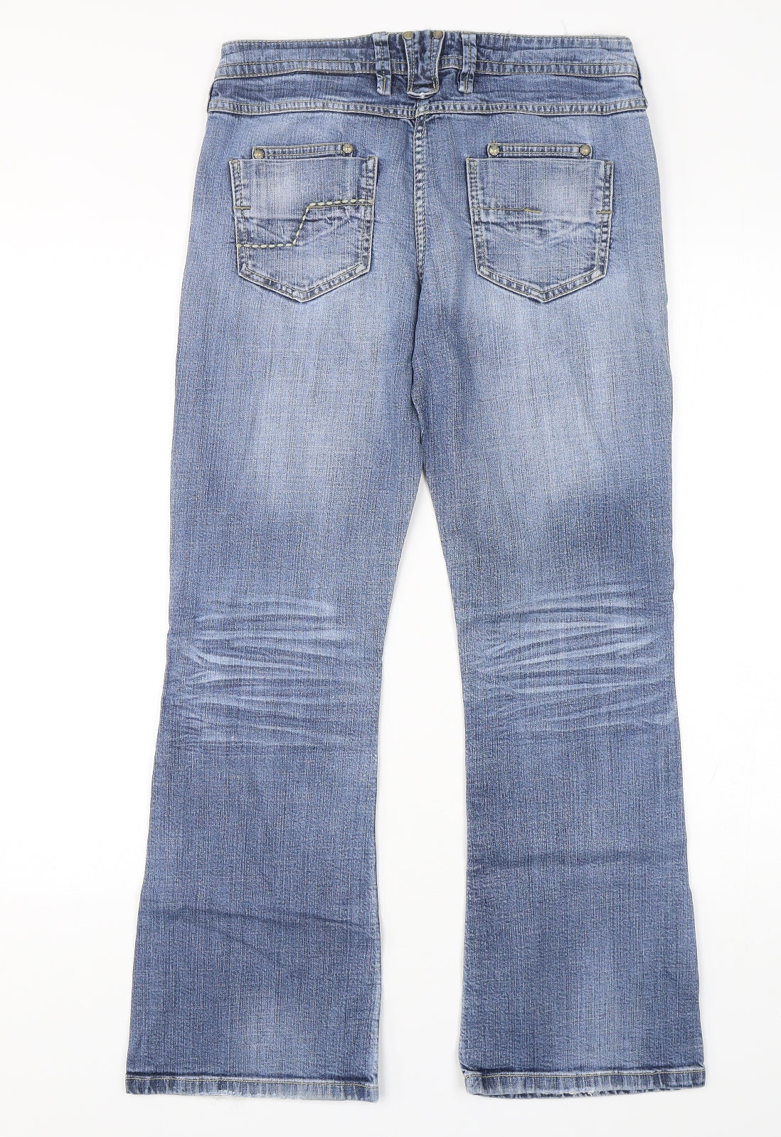 NEXT Womens Blue  Cotton Bootcut Jeans Size 8 L28 in Regular