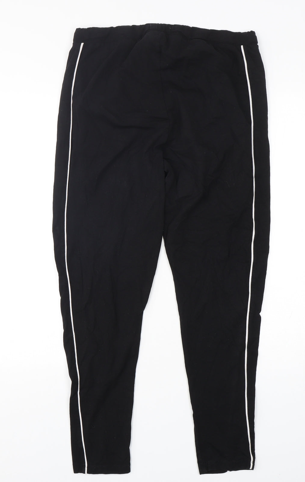 Primark Womens Black  Cotton Sweatpants Trousers Size 14 L28 in Regular Drawstring
