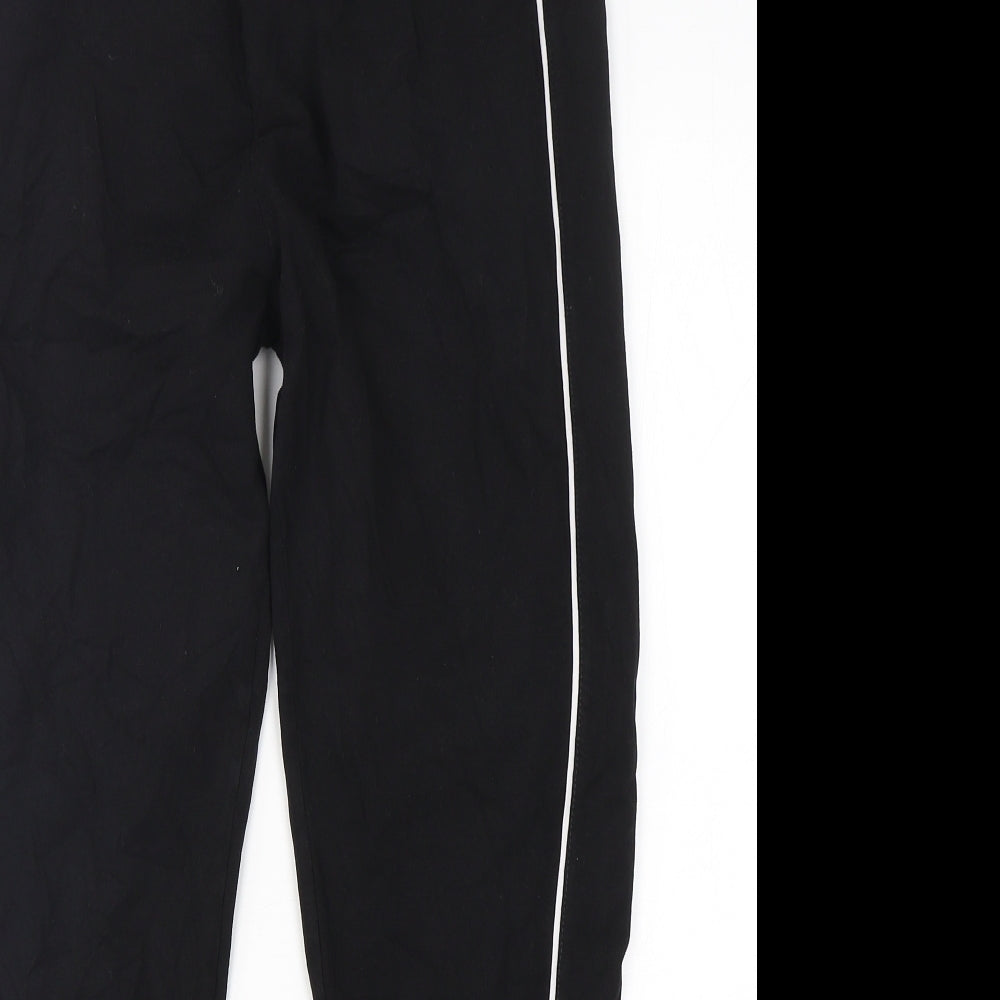 Primark Womens Black  Cotton Sweatpants Trousers Size 14 L28 in Regular Drawstring