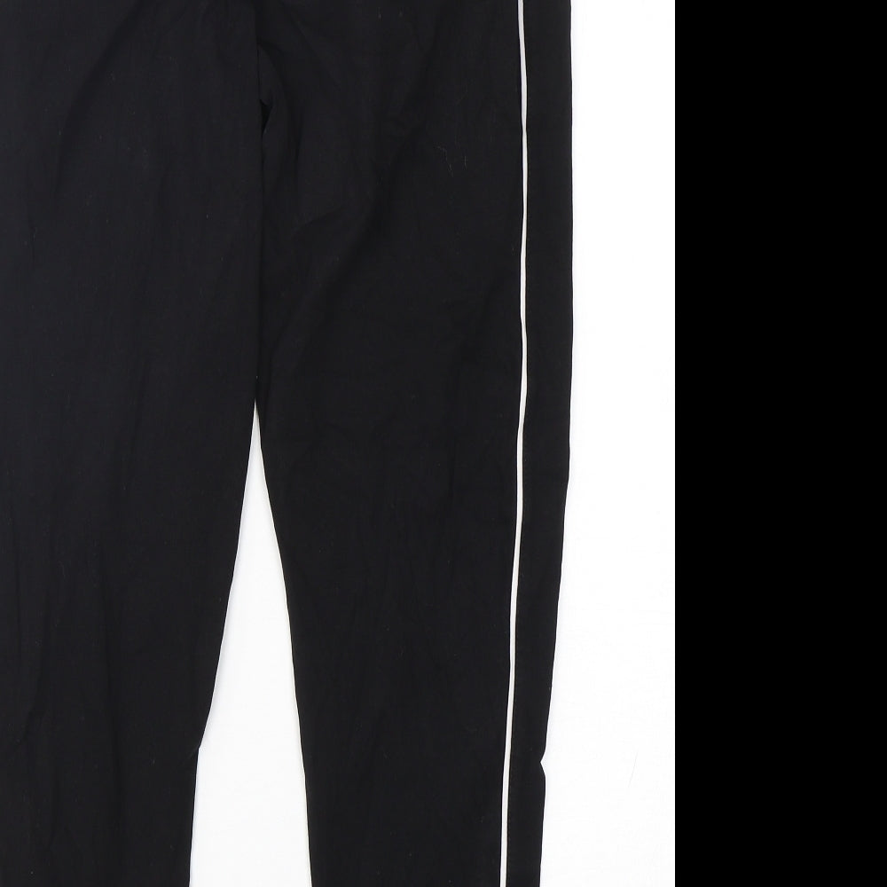 Primark Womens Black  Cotton Sweatpants Trousers Size 14 L28 in Regular Drawstring