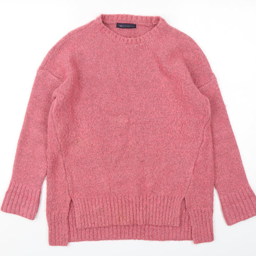 Marks and Spencer Womens Pink Round Neck  Acrylic Pullover Jumper Size S