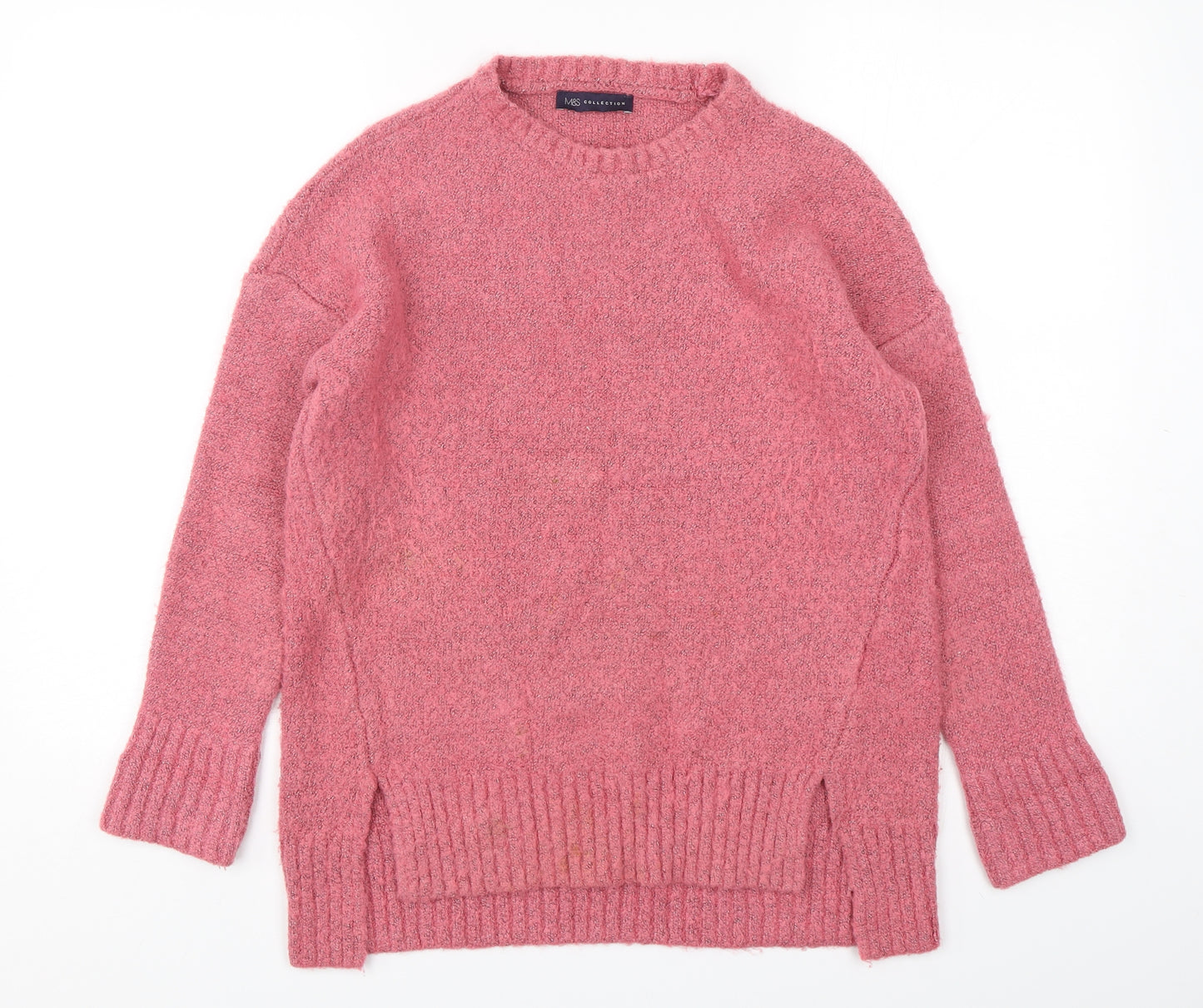 Marks and Spencer Womens Pink Round Neck  Acrylic Pullover Jumper Size S