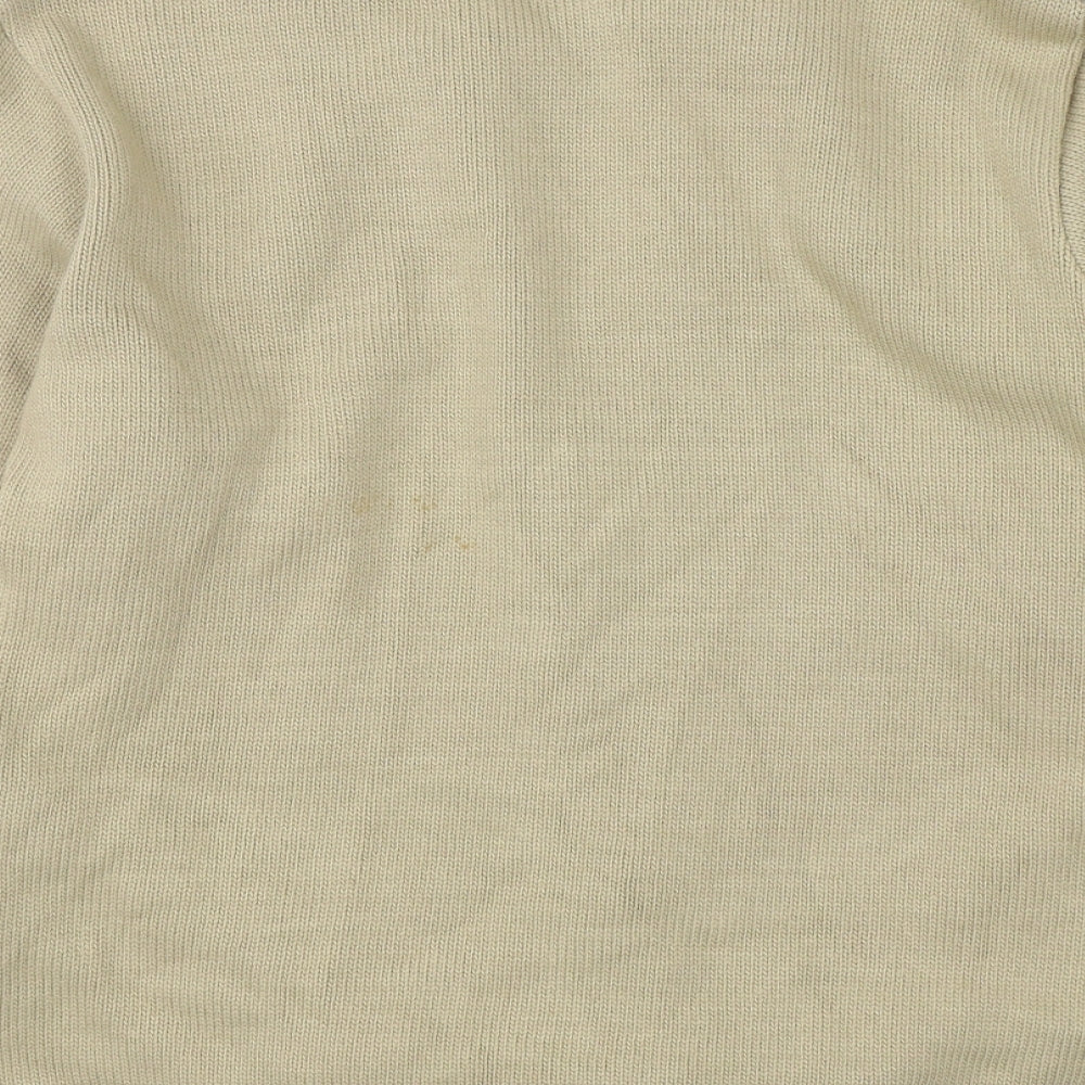 Marks and Spencer Mens Beige Collared  Acrylic Cardigan Jumper Size L