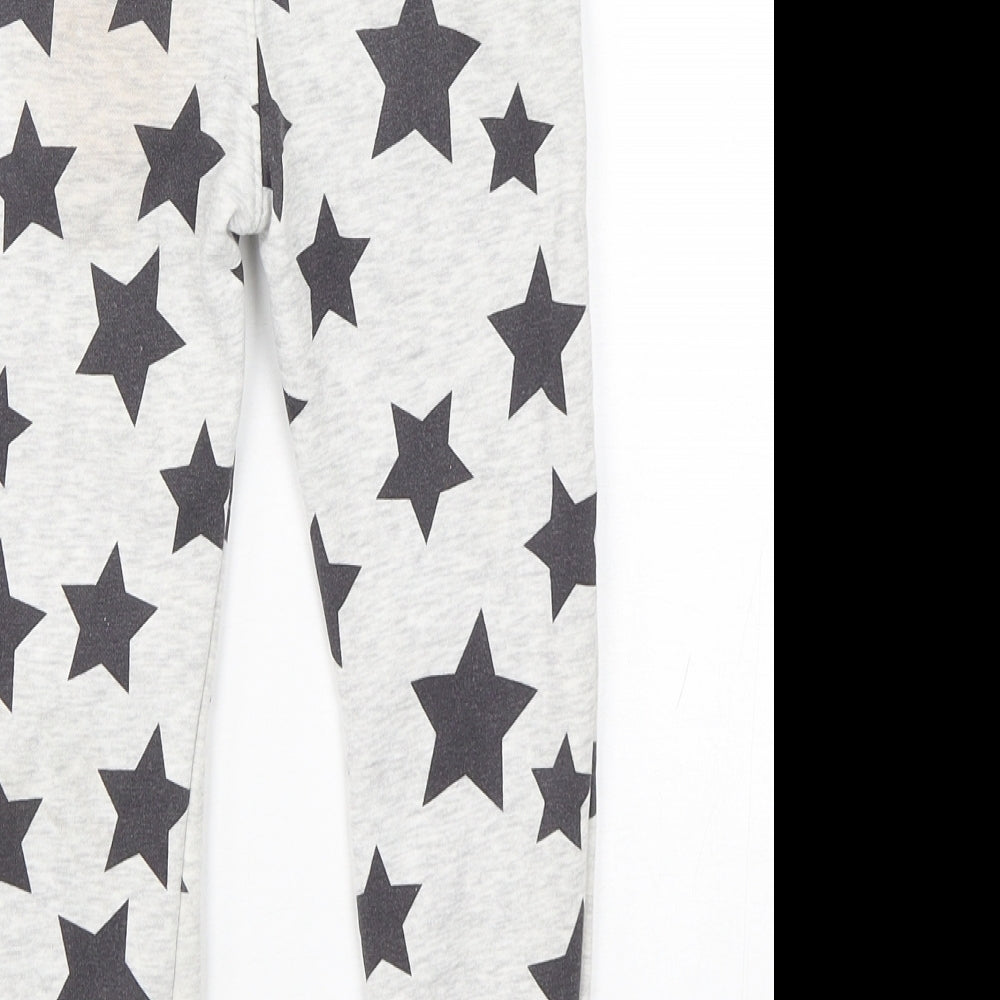 F&F Boys Grey Geometric Cotton Sweatpants Trousers Size 4-5 Years  Regular Drawstring