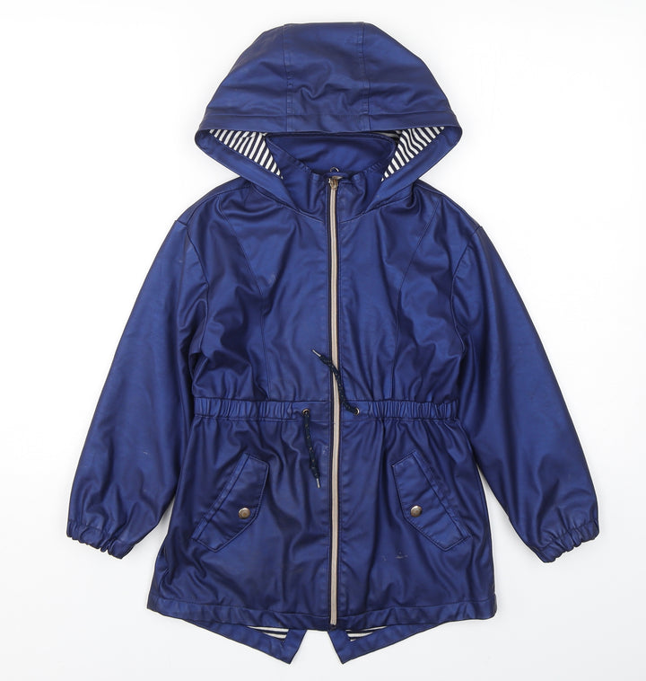 TU Womens Blue Parka Coat Zip