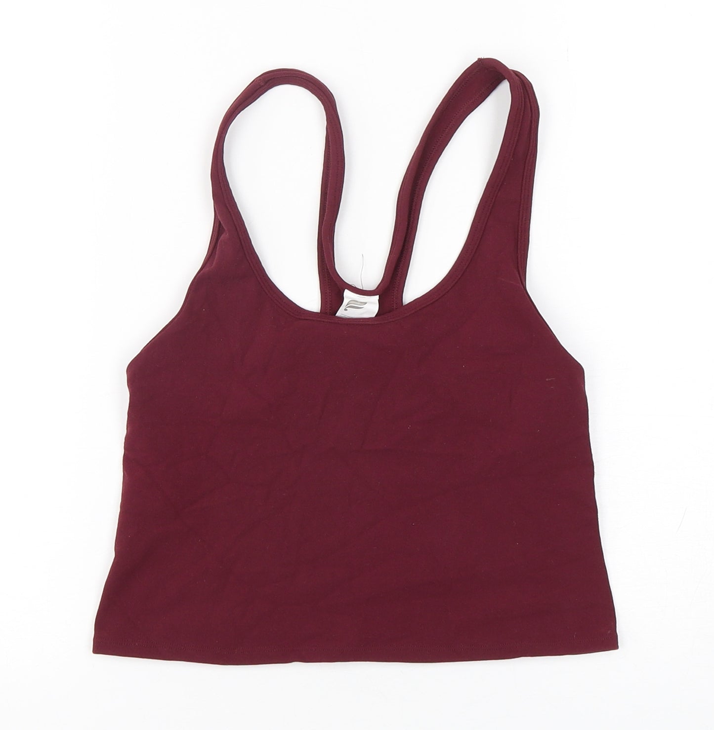 Fabletics Womens Purple  Nylon Cropped Tank Size M Round Neck Pullover