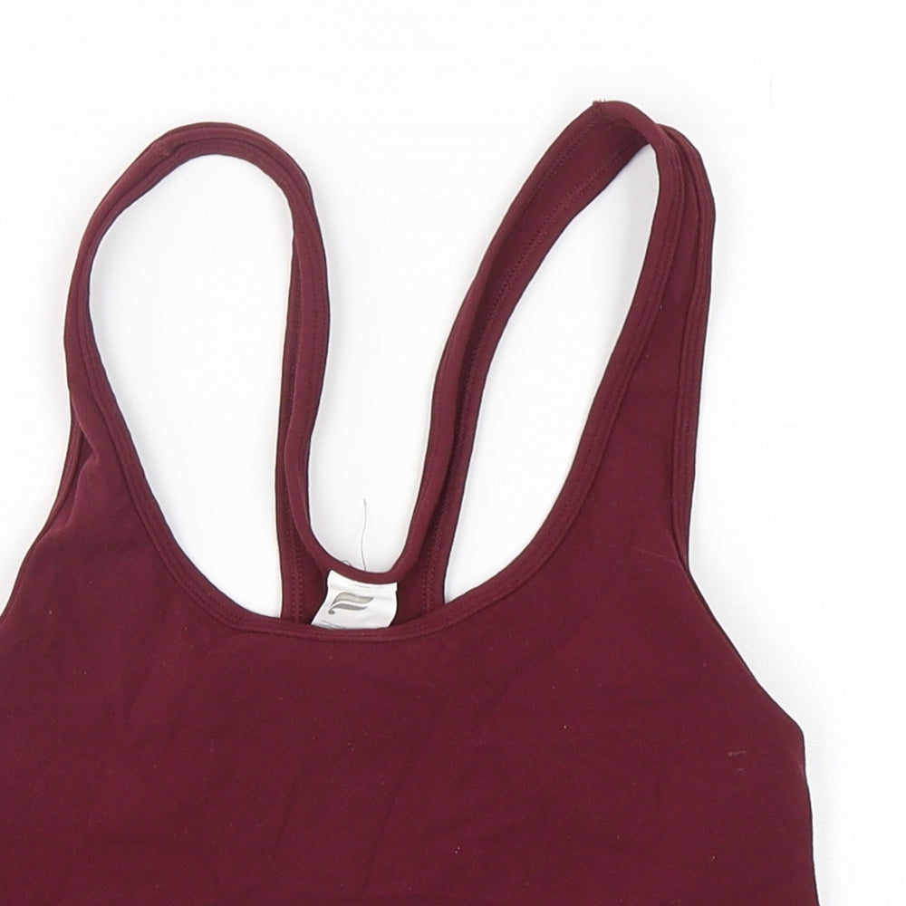 Fabletics Womens Purple  Nylon Cropped Tank Size M Round Neck Pullover