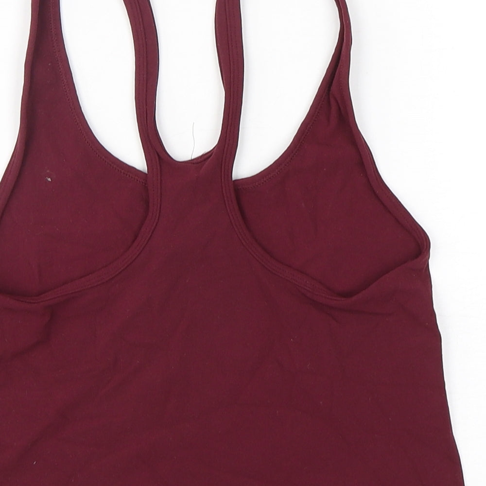 Fabletics Womens Purple  Nylon Cropped Tank Size M Round Neck Pullover