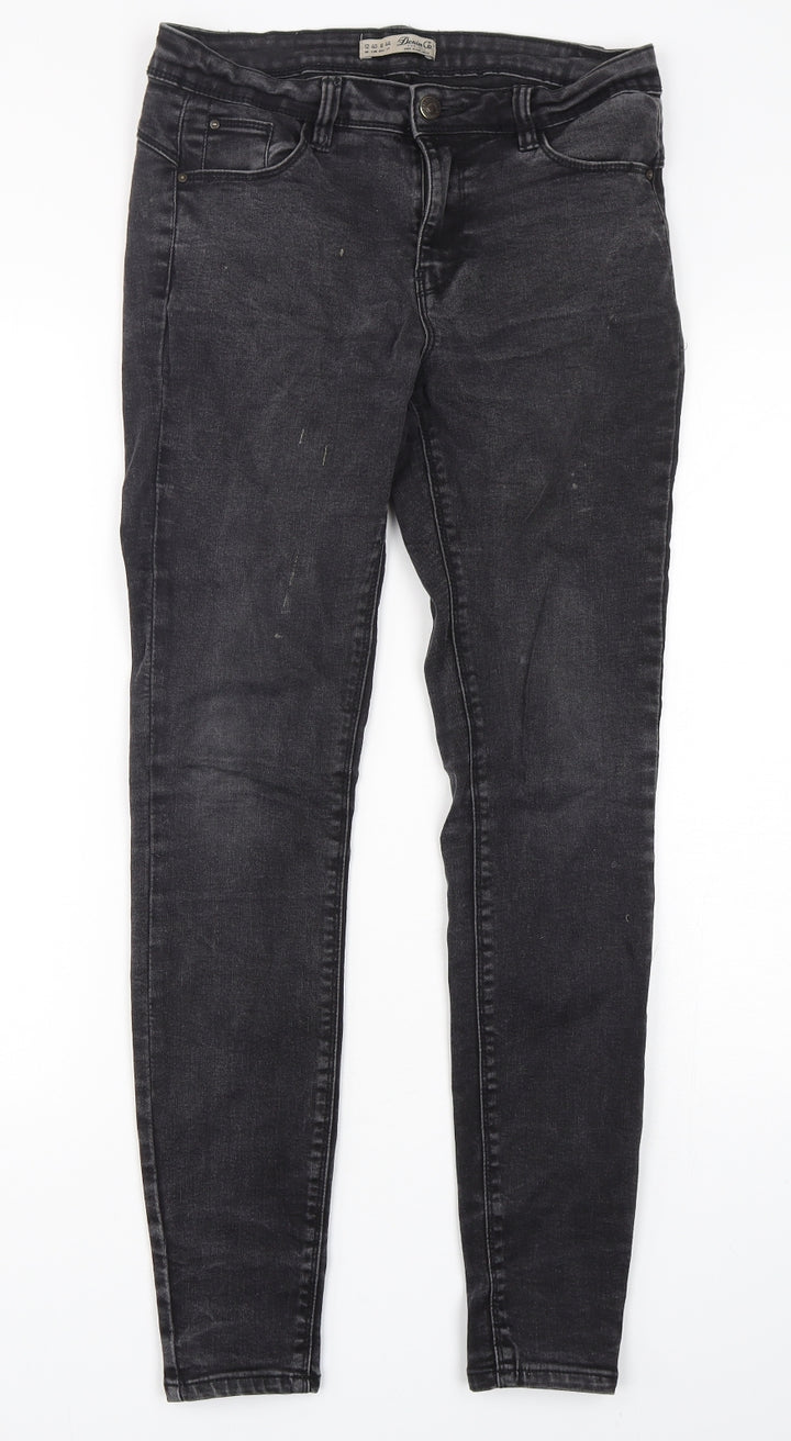 Denim Co Womens Black Cotton Skinny Jeans Size 12 L30 in Regular