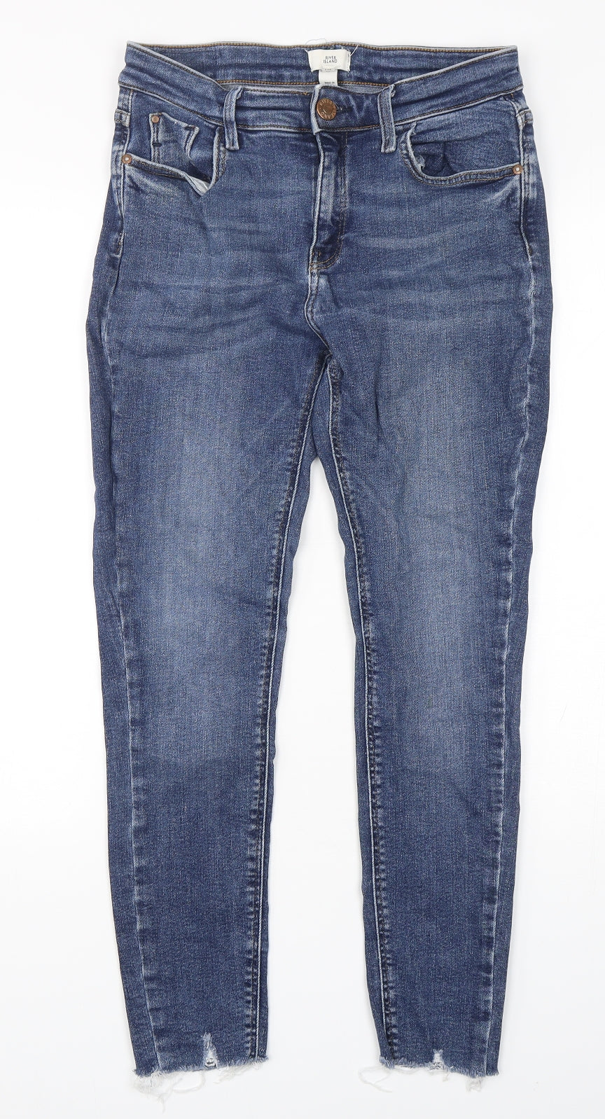 River Island  Womens Blue  Cotton Skinny Jeans Size 12 L27 in Regular