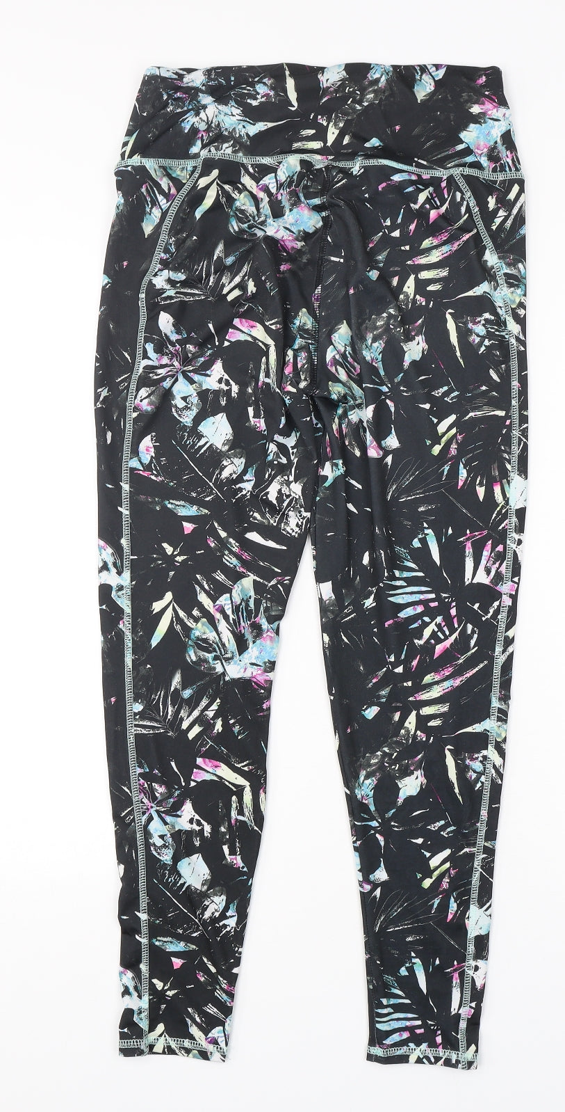 Workout Womens Multicoloured Geometric Polyester Compression Leggings Size 10 L27 in Regular