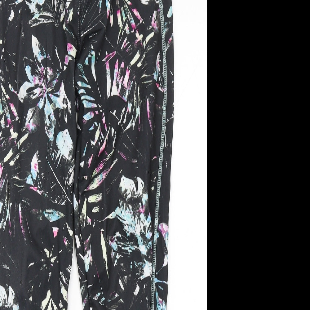 Workout Womens Multicoloured Geometric Polyester Compression Leggings Size 10 L27 in Regular