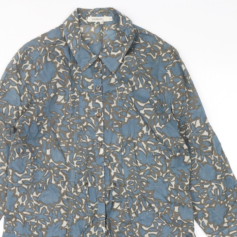 Sandwich Womens Multicoloured Floral Polyester Shirt Dress  Size 10  Collared Button