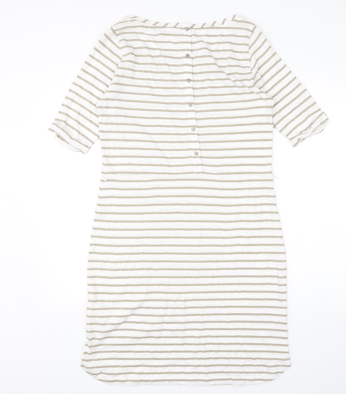 Sandwich Womens Multicoloured Striped Cotton T-Shirt Dress  Size M  Round Neck Pullover