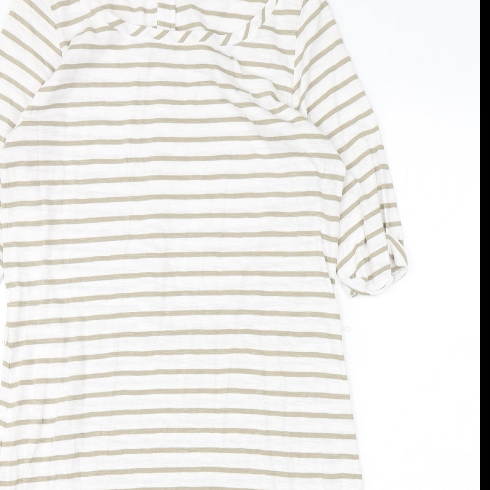 Sandwich Womens Multicoloured Striped Cotton T-Shirt Dress  Size M  Round Neck Pullover