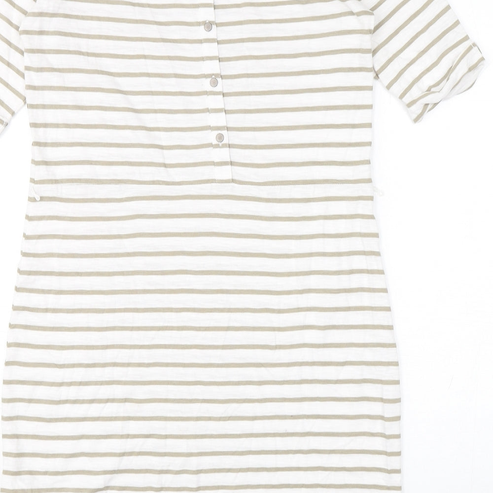 Sandwich Womens Multicoloured Striped Cotton T-Shirt Dress  Size M  Round Neck Pullover